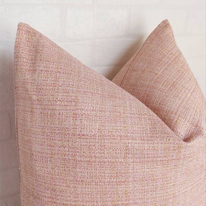 Salmon Pink Pillow Cover  Blush Pink Pillow Pink Tweed Pillow Cover Blush Plaid Pillow Modern Tweed Cushion Sofa Blush Pink Throw Pillow