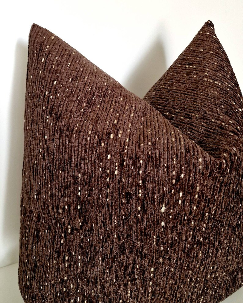 Dark Brown Pillow Cover Modern Farmhouse Pillow Brown Textured Etsy
