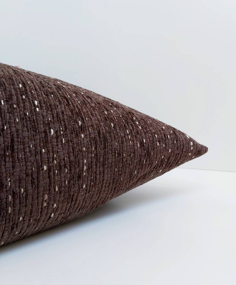 Dark Brown Pillow Cover Modern Farmhouse Pillow Brown Textured Etsy