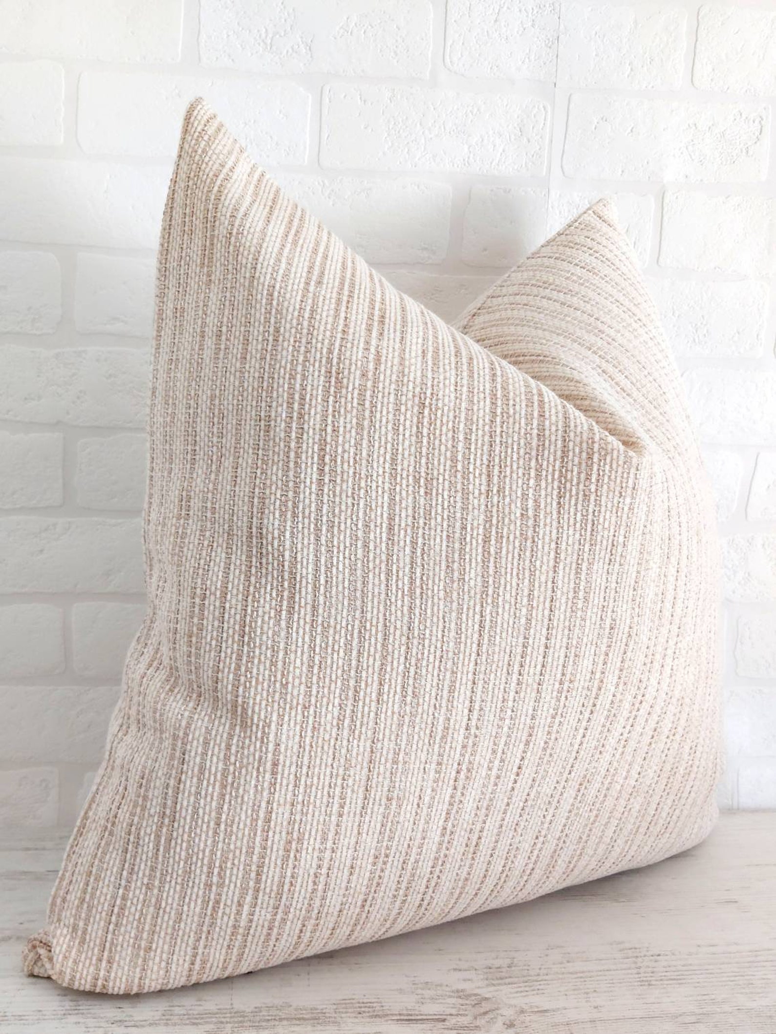 Beige Woven Pillow Cover Modern Boho Pillow Modern Farmhouse Etsy