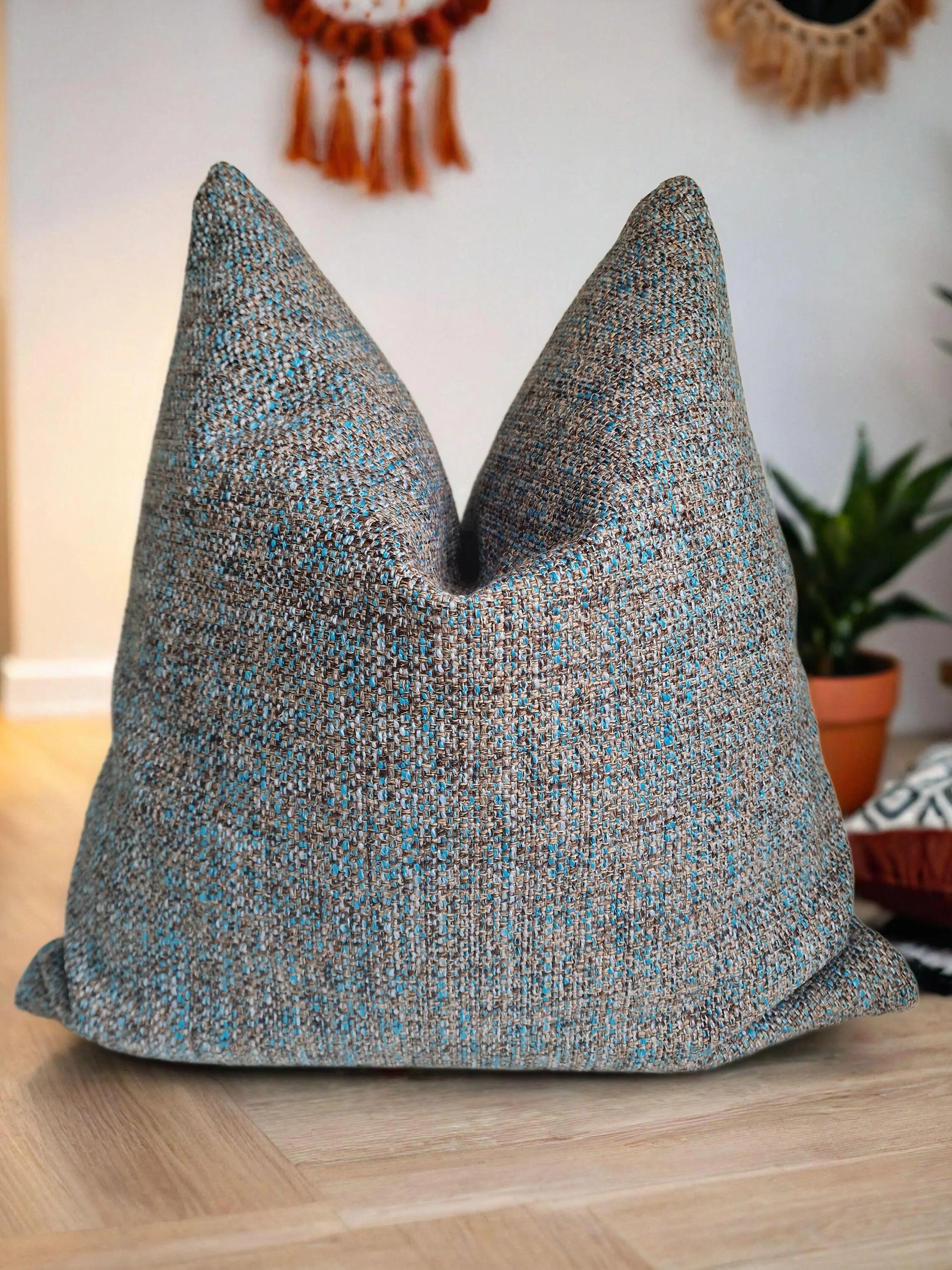 Light blue boho pillow hotsell