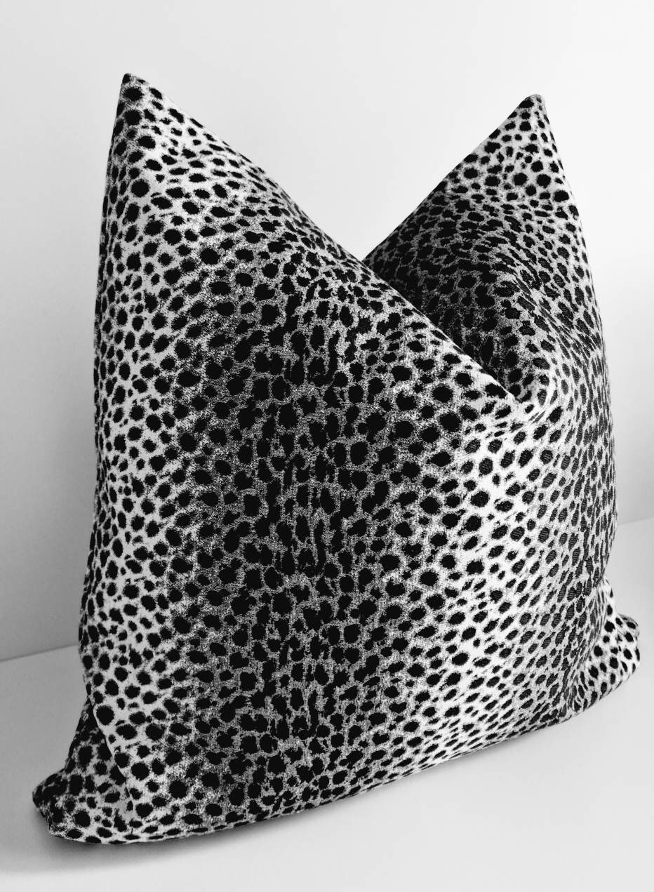 Leopard Pillow Cover Cheetah Spot Pillow Black Animal Print Etsy