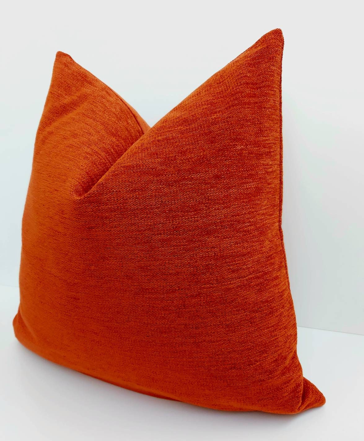 Burnt Orange Pillow Cover Dark Orange Cushion Dark Tangerine Etsy