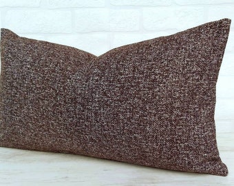 Coffee Brown Lumbar Pillow Boucle Lumbar Pillow Armchair Pillow Cafe Lumbar Pillow Brown Boho Lumbar Modern Brown Lumbar Brown Oblong Pillow