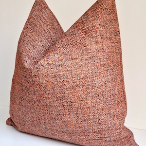 Copper Pillow Cover, Tweed Boho Pillow, Terracotta Euro Sham, Modern Copper Boho Cushion, Burnt Orange Farmhouse Pillow, Tweed Throw Pillow