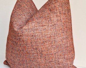 Copper Pillow Cover, Tweed Boho Pillow, Terracotta Euro Sham, Modern Copper Boho Cushion, Burnt Orange Farmhouse Pillow, Tweed Throw Pillow