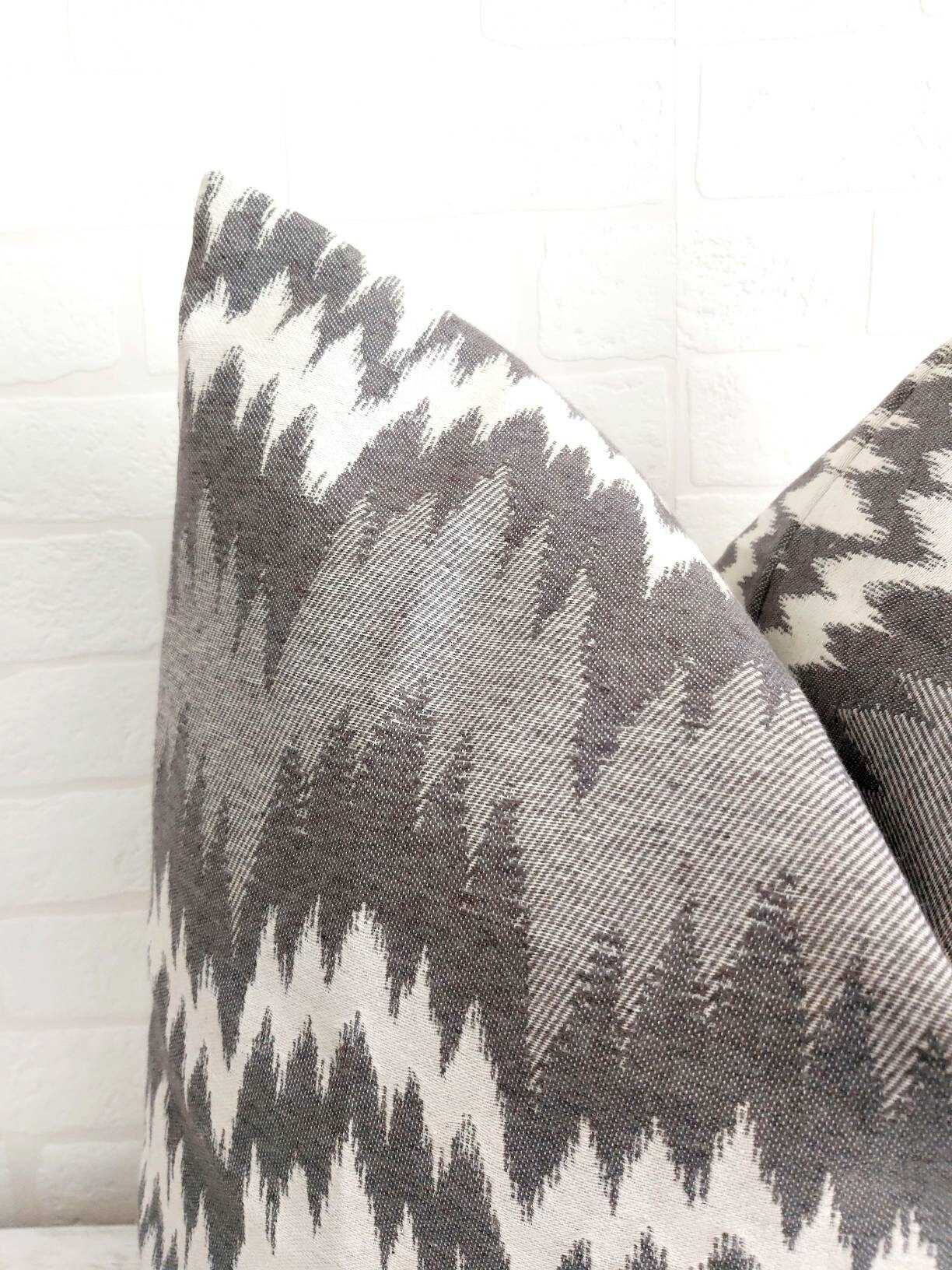 Gray Chevron Pillow Cover Gray Shock Wave Pillow Cover Ikat Etsy