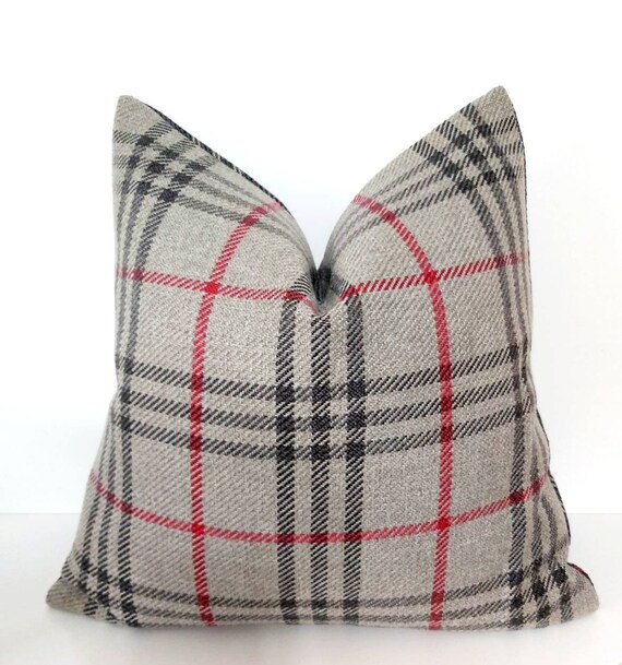 Gray plaid pillow covers hotsell