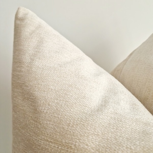 Cream Textured Pillow, Almond Beige Woven Pillow, Neutral Chenille Pillow, Modern Cream Farmhouse Pillow Cover Neutral Pillow Cover