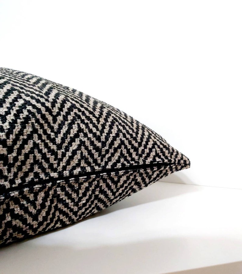 Beige Black Herringbone Pillow Cover Textured Mudcloth Pillow - Etsy