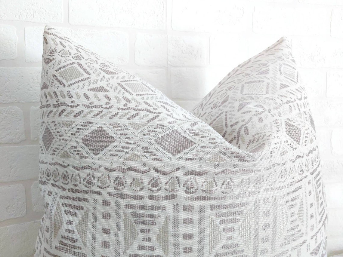 Silver Gray Boho Pillow Cover Gray White Boho Pillow Modern Etsy