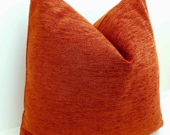 Burnt Orange Pillow Cover Dark Orange Cushion Dark Tangerine Pillow Modern Farmhouse Pillow Burnt Orange Boho Pillow Euro Sham Pillow