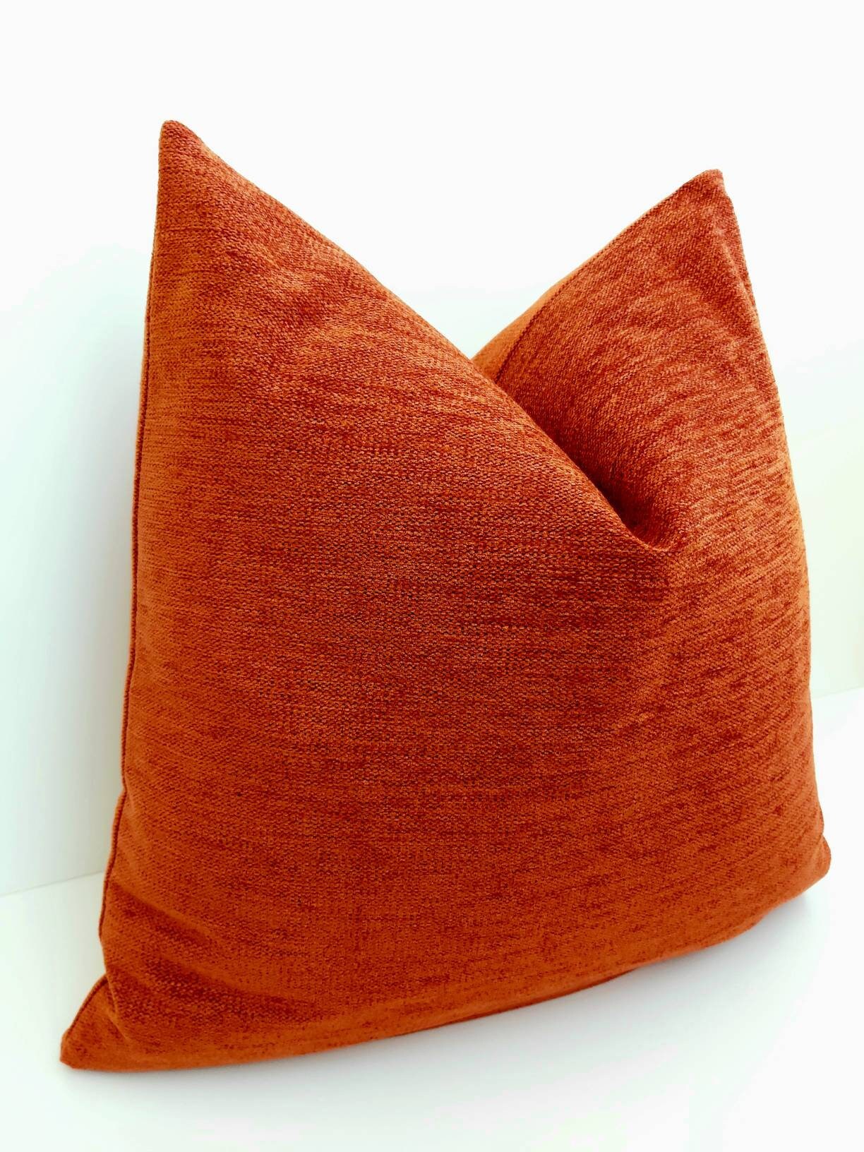 Burnt Orange Pillow Cover Dark Orange Cushion Dark Tangerine
