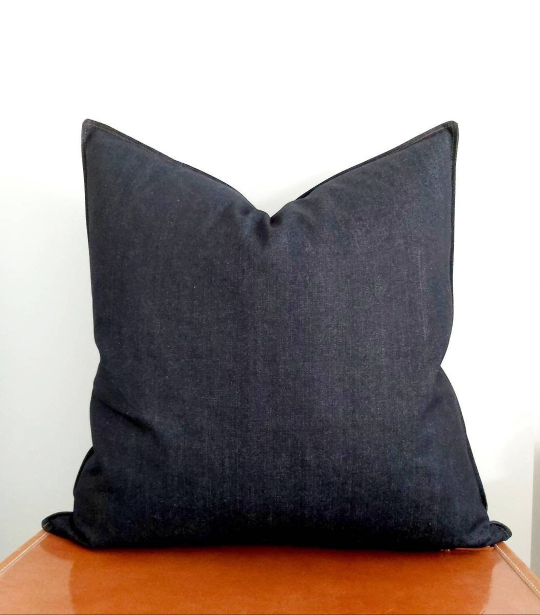Authentic Blue Denim Pillow Cover Cotton Denim Pillow Blue Etsy