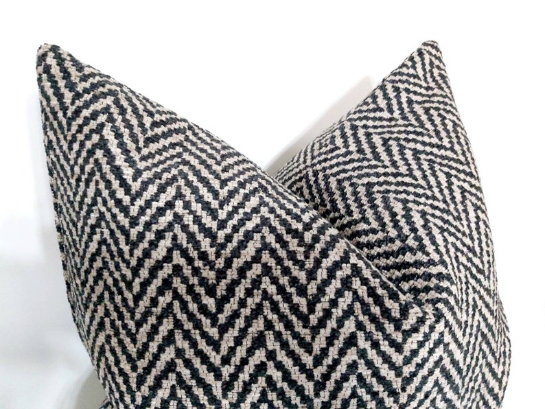 Beige Black Herringbone Pillow Cover Textured Mudcloth Pillow - Etsy