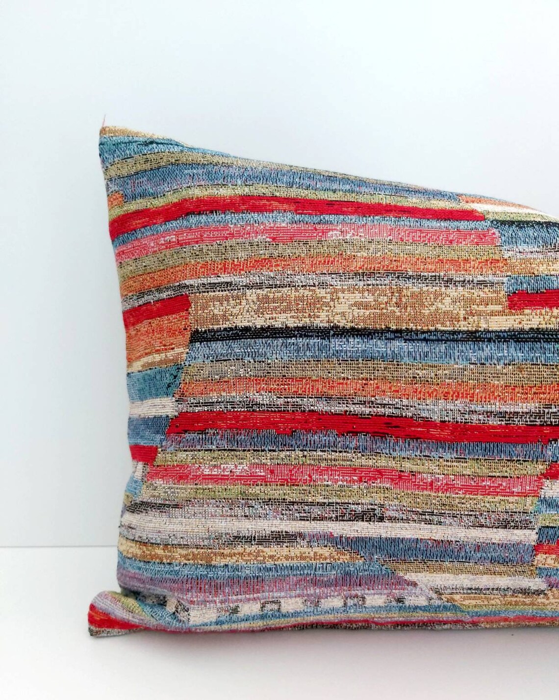 Colourful Boho Lumbar Pillow Cover Modern Kilim Boho Lumbar Etsy