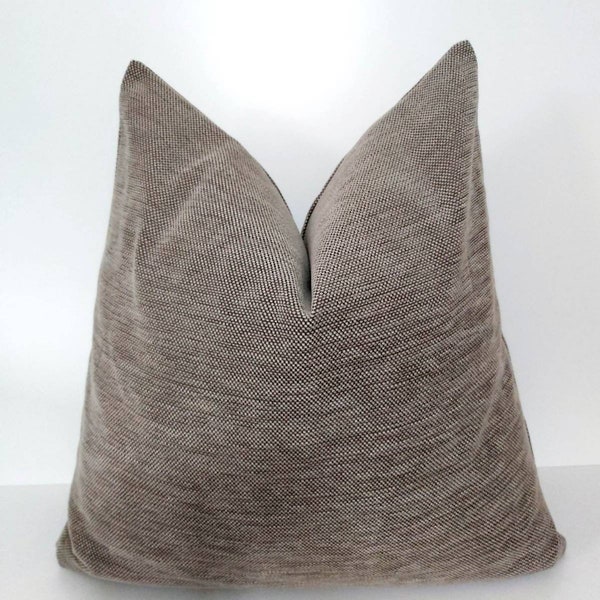 Taupe Pillow Cover Greige Pillow Cover Modern Boho Pillow Modern Farmhouse Pillow Gray Beige Pillow Chenille Taupe Cushion Japandi Decor