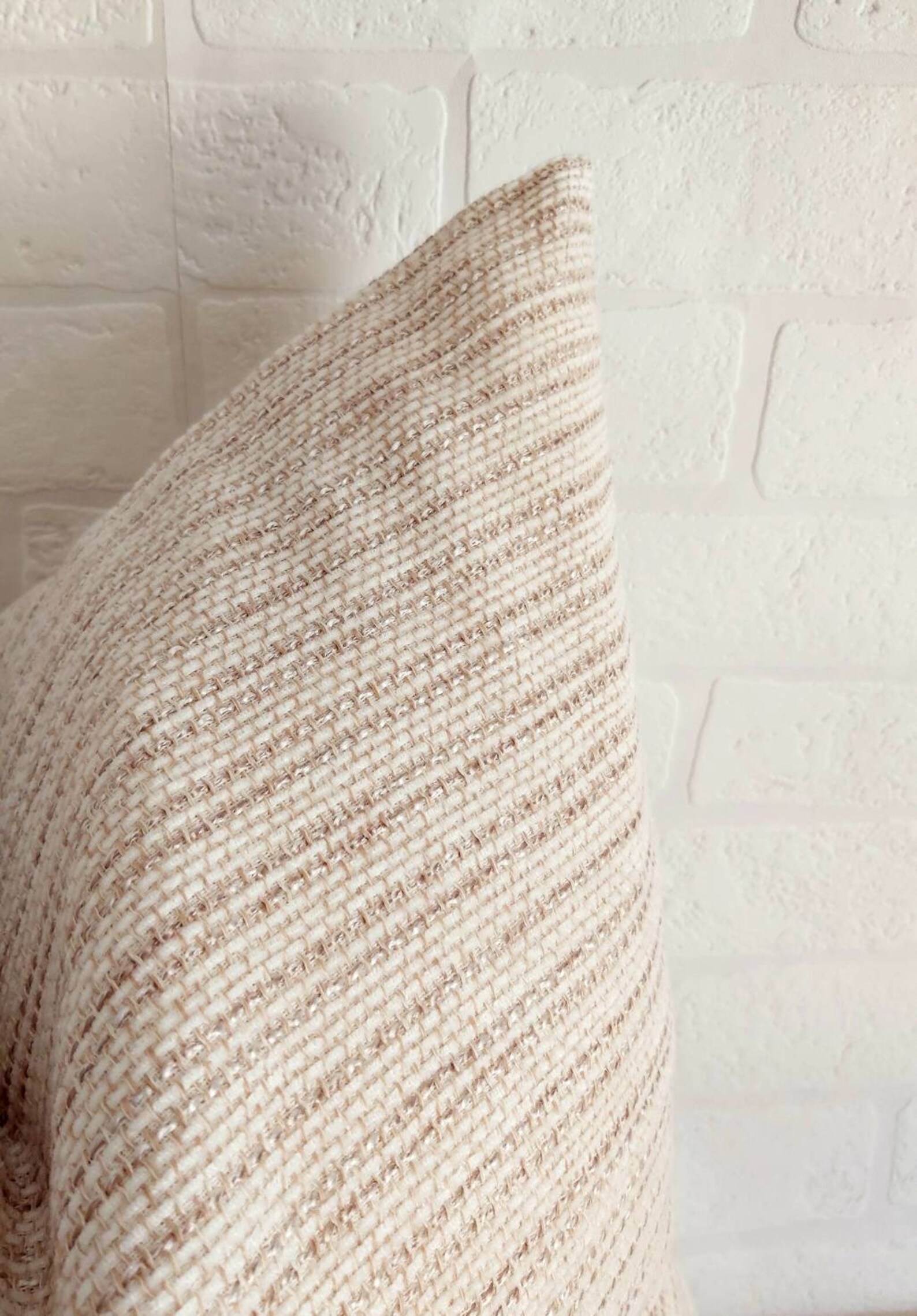 Beige Woven Pillow Cover Modern Boho Pillow Modern Farmhouse Etsy