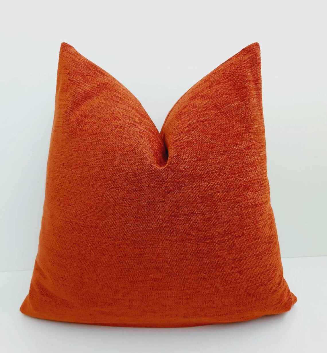 Burnt Orange Pillow Cover Dark Orange Cushion Dark Tangerine Etsy