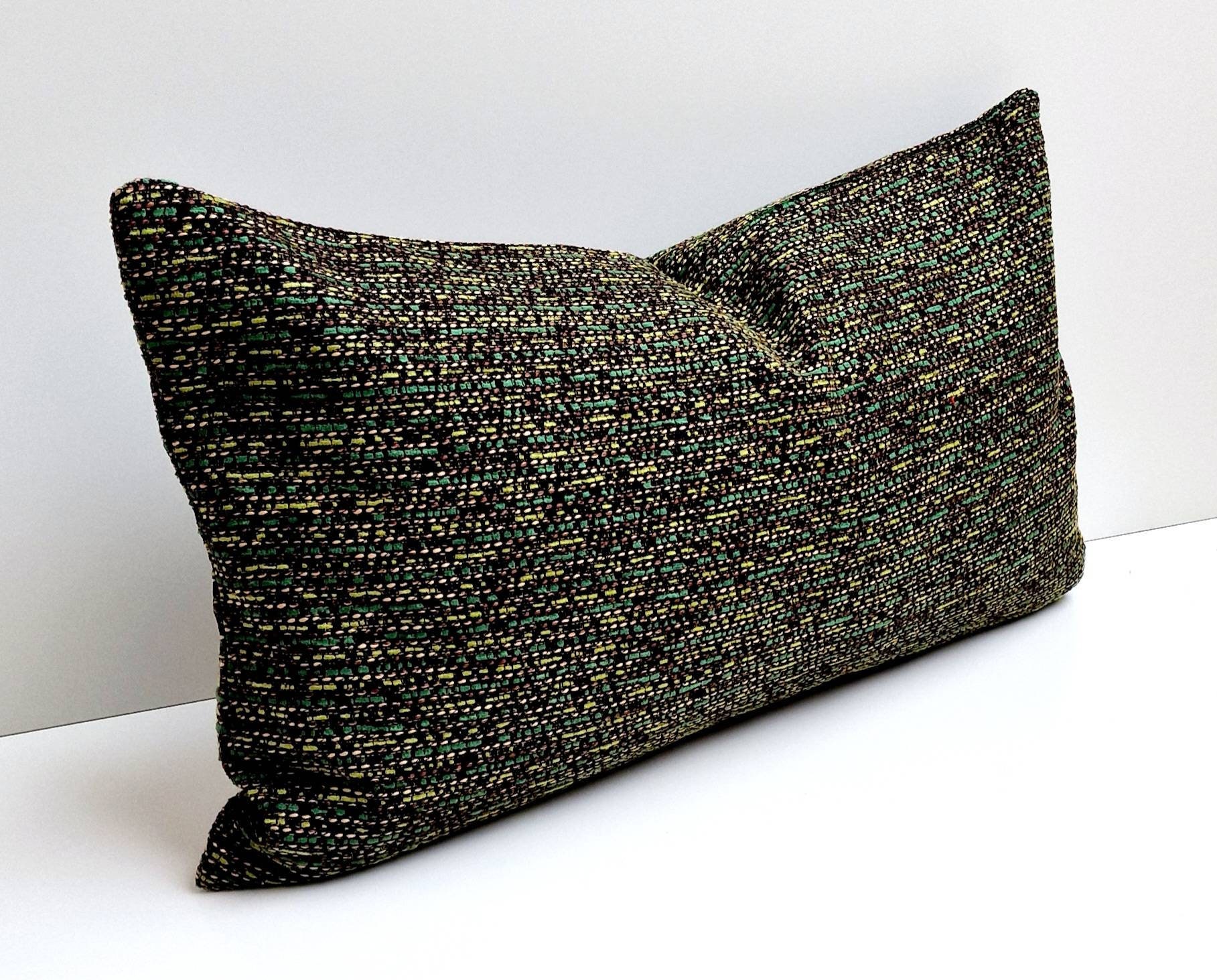 Green Boucle Lumbar Pillow Cover Green Mudcloth Oblong Green Boho Lumbar Modern Farmhouse Pillow Boho Green Kilim Lumbar Green Rag Lumbar