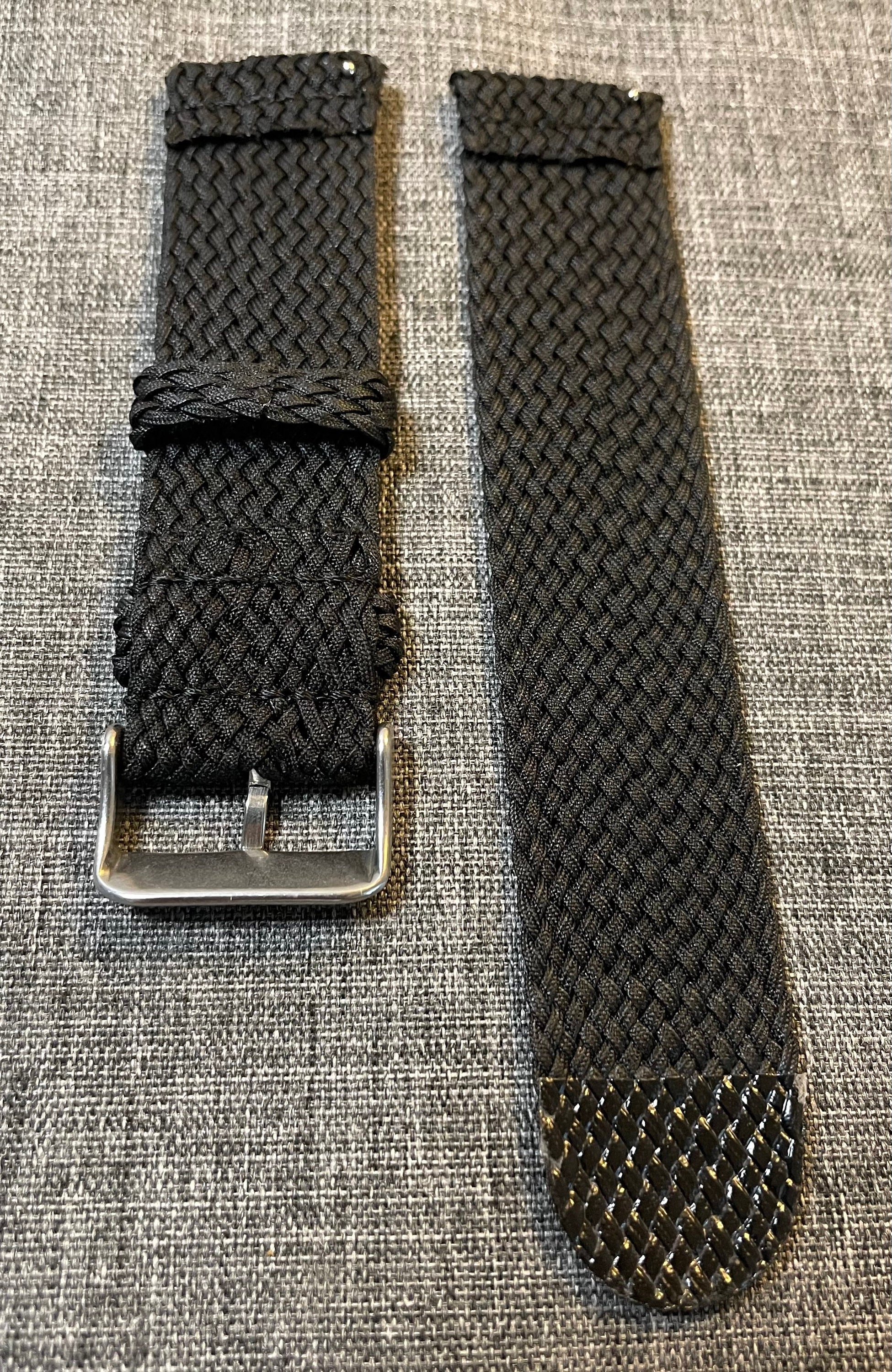 Perlon Weave Quality Watch Strap 2 delige constructie Zwart Geborsteld roestvrij staal 20 22mm NIEUW Etsy Nederland
