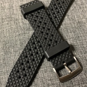 Bracelet De Montre Tropic Sport 16mm Noir - Occasion - Pour Montres De Plongée Ou Sportives