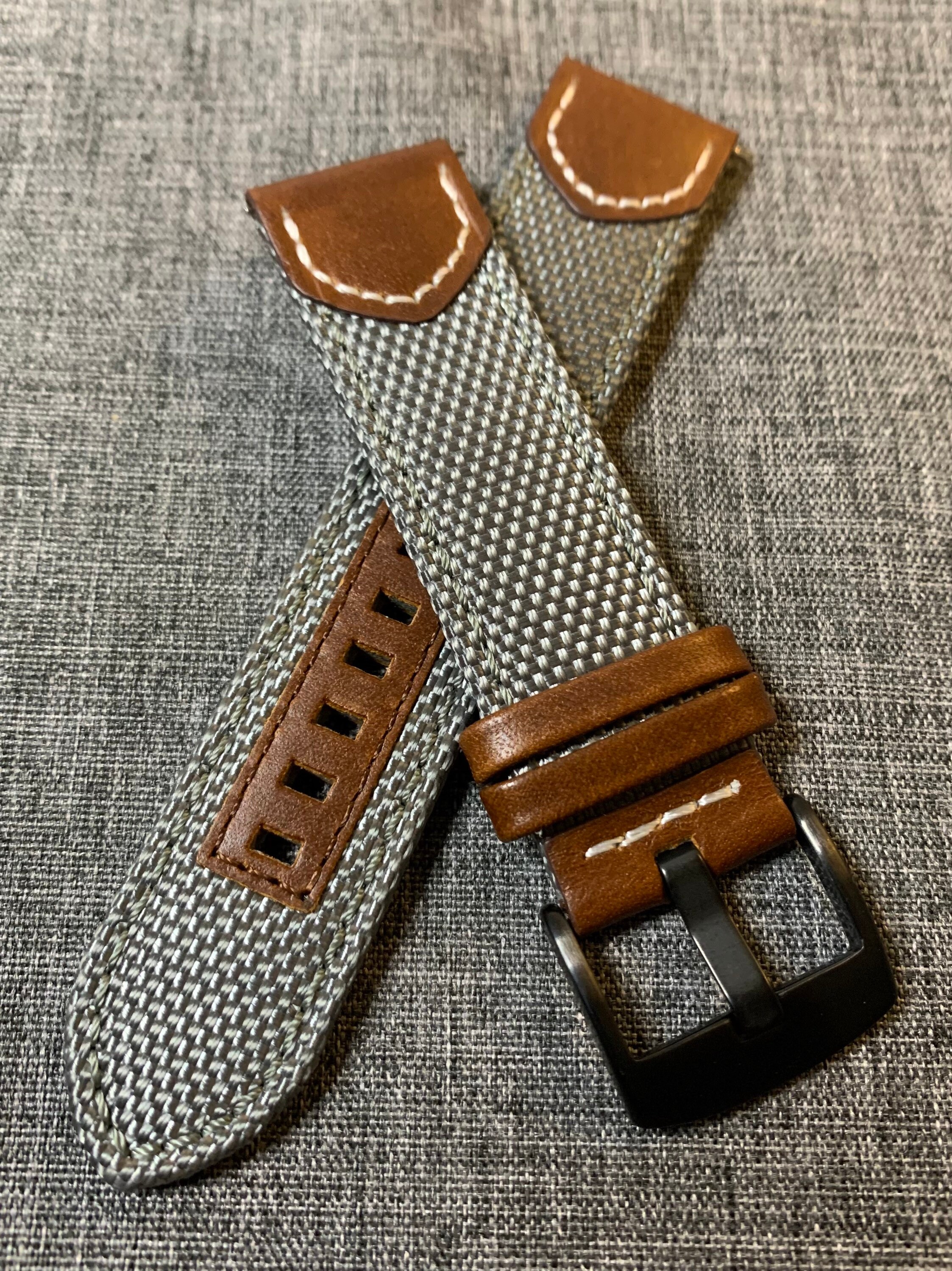 Ohio Canvas Uhrenarmband Schwarz Oliv Braun Grau 20, 22 Mm Aus Deutschland / 38