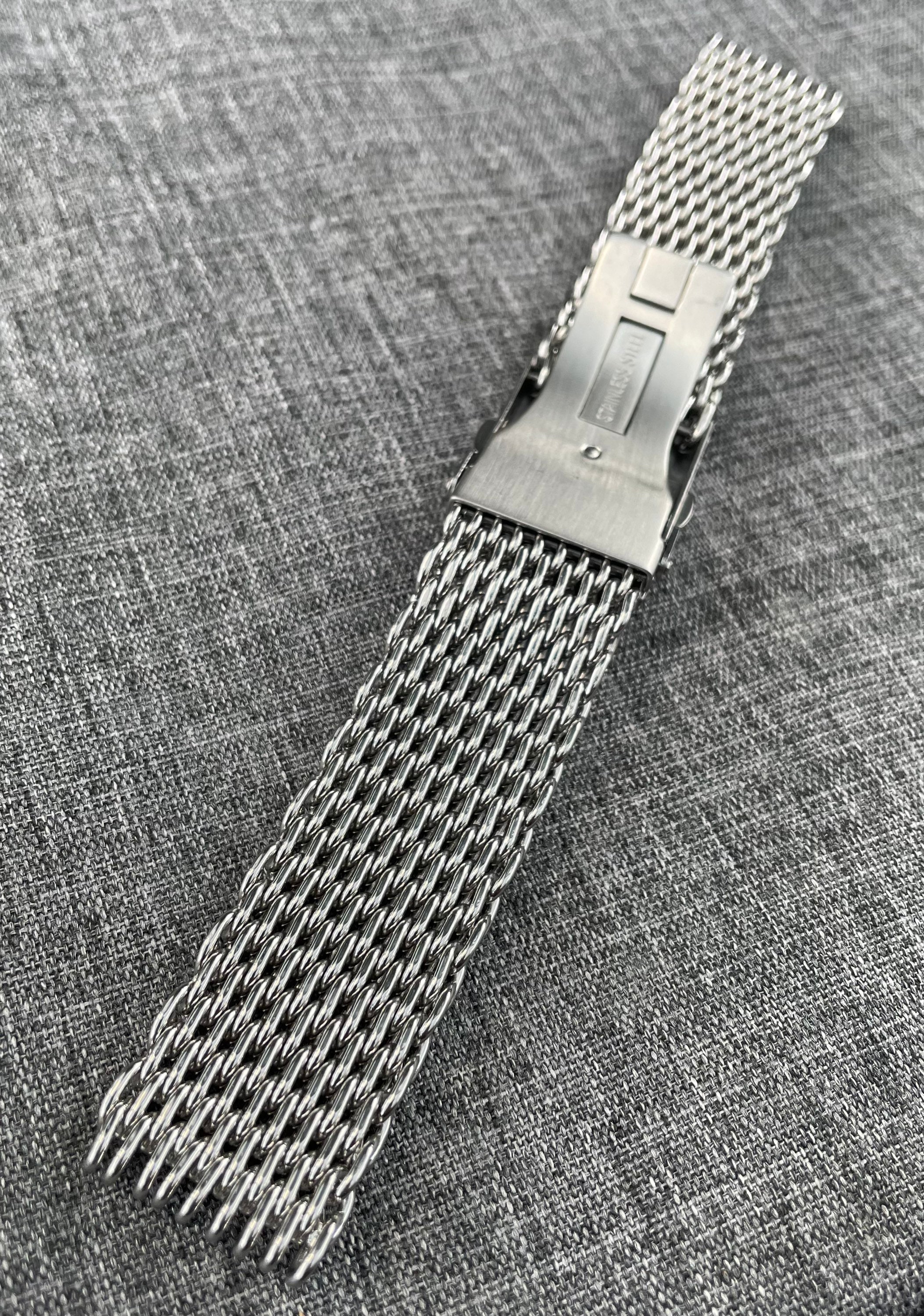 Genuine H Link Shark Mesh 316L Stainless Watch Strap - Satin