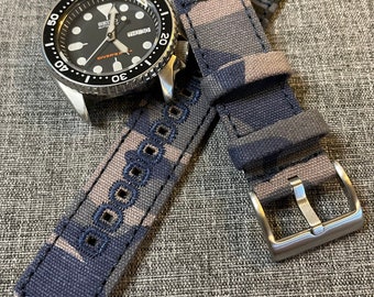 Barton Watch Bands Grey Camouflage | Crafted Canvas