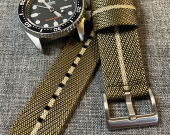 Cinturino per orologio sportivo / Nylon premium / Cachi verde / Acciaio inossidabile / Sgancio rapido / 20/22mm