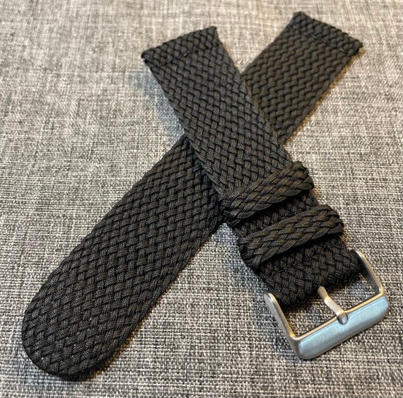 Perlon Weave / Quality Watch Strap / Construction 2 pièces / Noir
