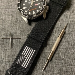 US Military Marine Nationale Nylon Watch Strap / PVD Black Steel / News / 20mm/22mm