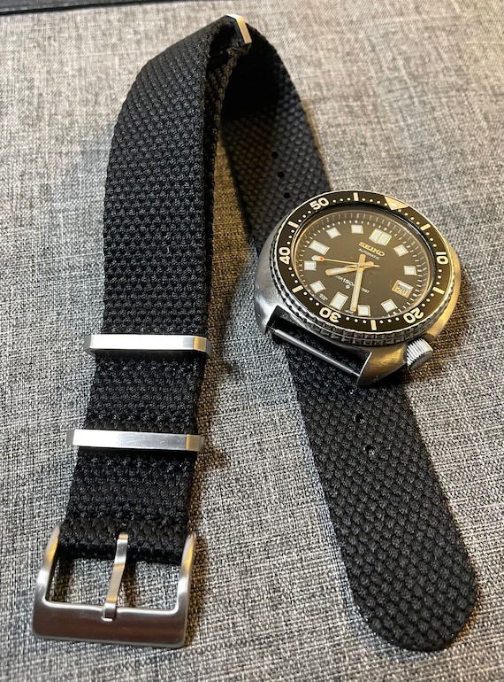 Bracelet De Montre En Cuir Carbone Noir - Largeurs 18-24 Mm - Neuf Avec étiquettes