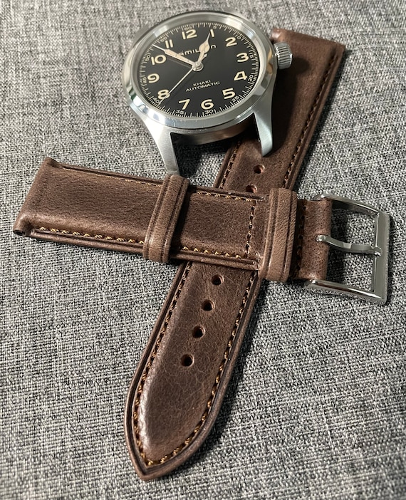 Cinturino Per Orologio In Pelle Italiana Cucita Di Qualità - Foto 2