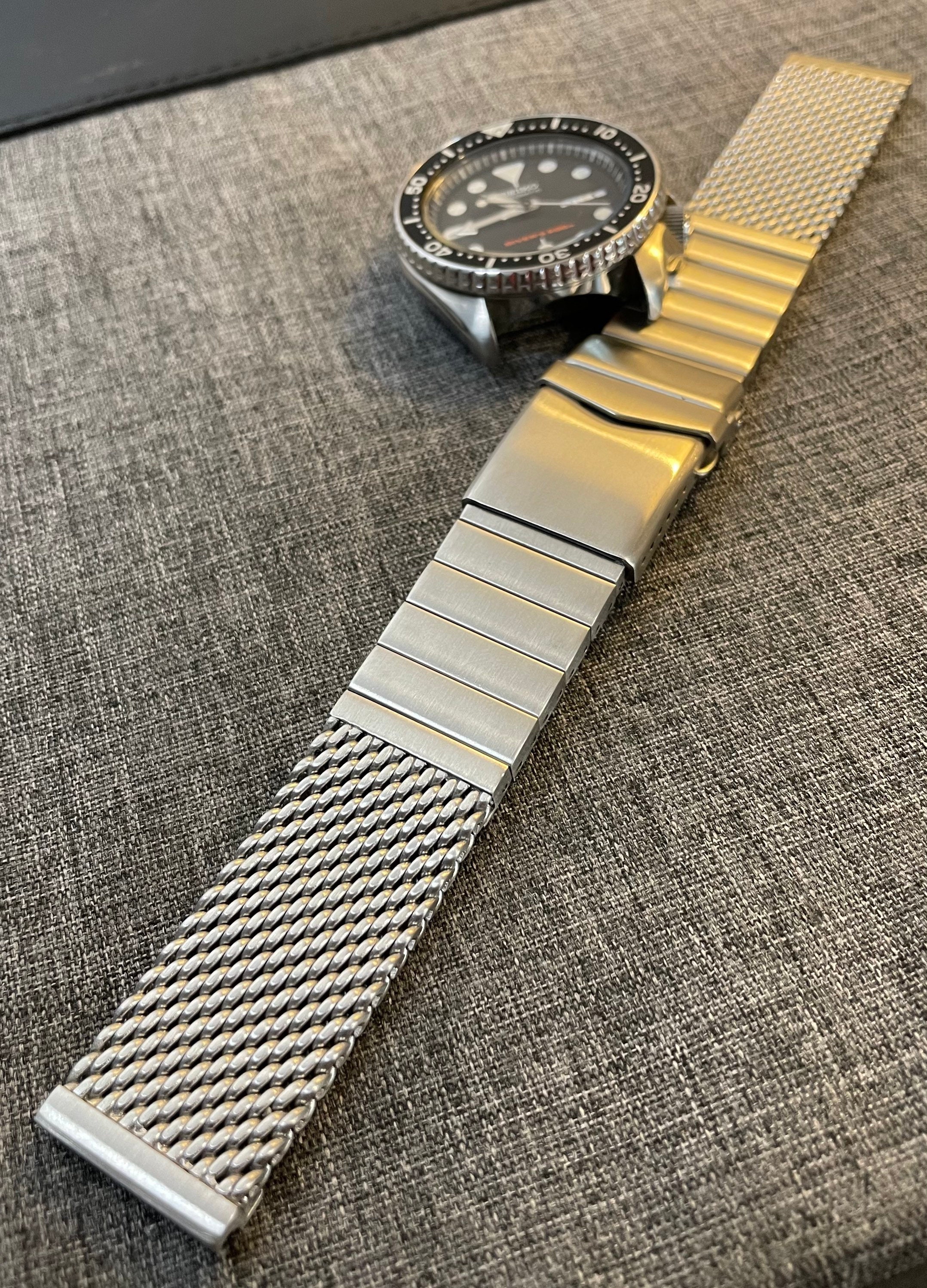 Apple Watch Ultra 49mm Titanium Polished Custom with Breitling Mesh Shark  Band