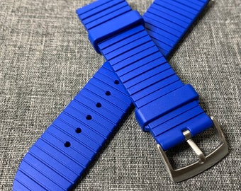 Premium FKM Rubber Tropic Diver Watch Strap / Blue / New 20/22mm Tropical Surf Sports