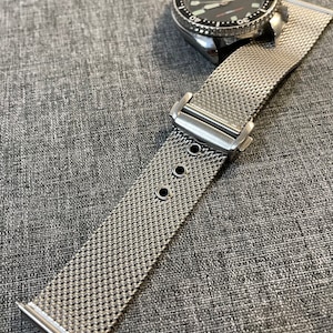 Premium 316L Stainless Milanese Sports Watch Bracelet / Deployment Buckle / 20mm/22mm