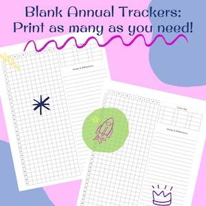 Annual Tracking Page -- Print Front and Back | Habit Tracker | Health Tracker | Mood Tracker | Daily Activity Tracker