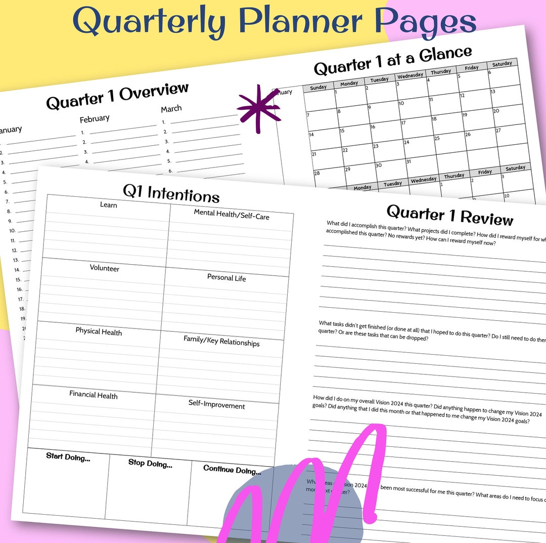 2024 Quarterly Planning and Recap Pages Quarter At-a-glance Quarter ...