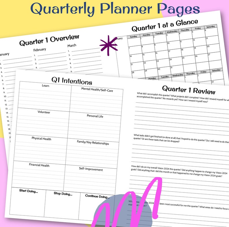2024 Quarterly Planning and Recap Pages Quarter Ataglance Quarter
