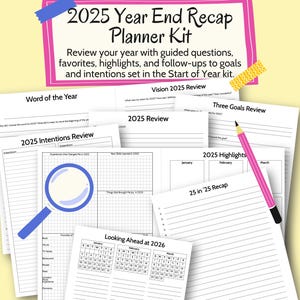 2025 年末プランナーキット - 年末のまとめ | 年間目標のレビュー | 今年のお気に入りとハイライト | 将来の計画