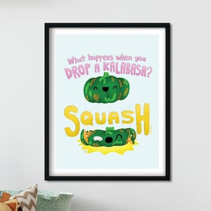 Kalabasa Squash Pun Joke, arte de parede para impressão de comida filipina