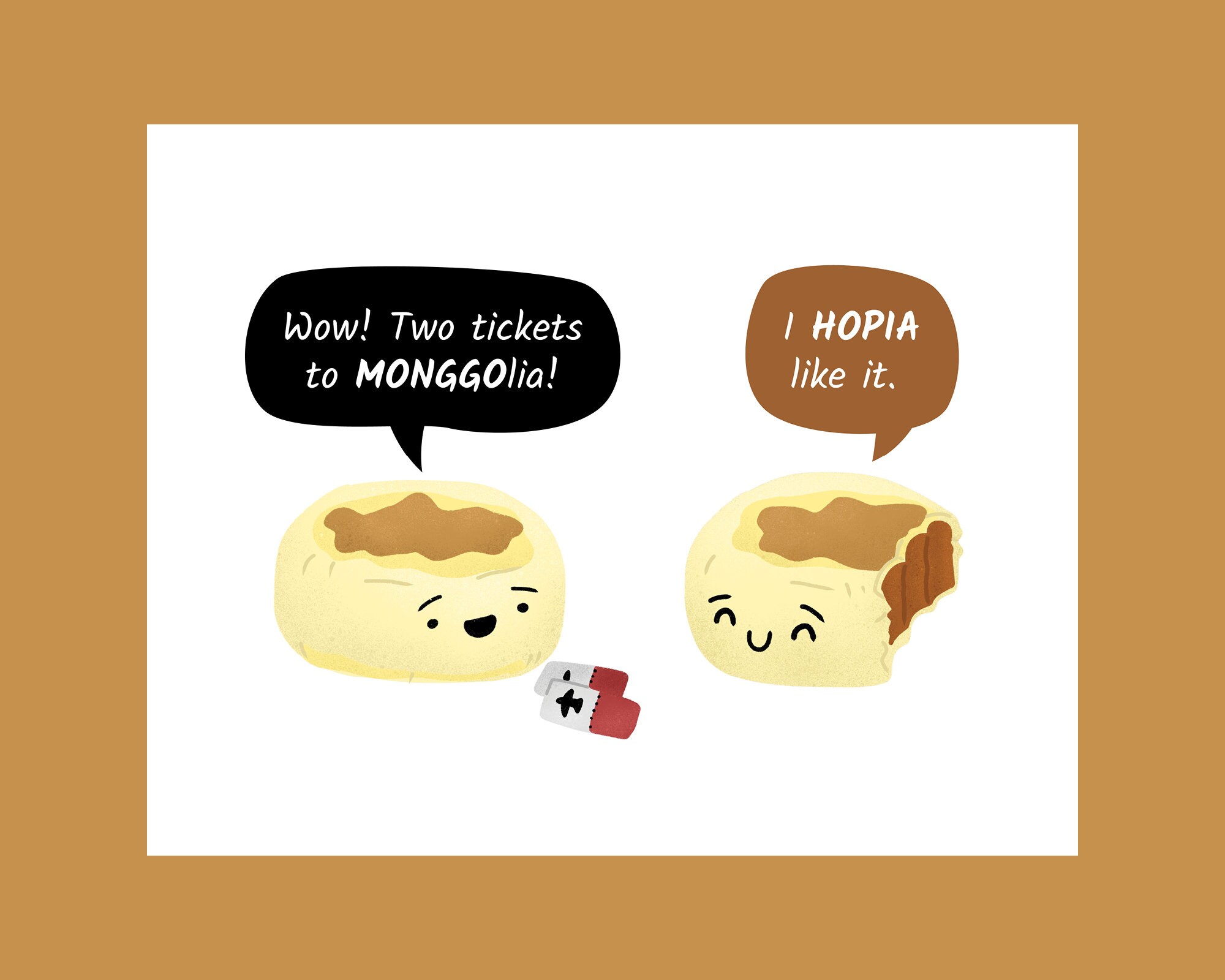 Hopia Monggo Filipino Pun Joke Comic Art Printable Etsy