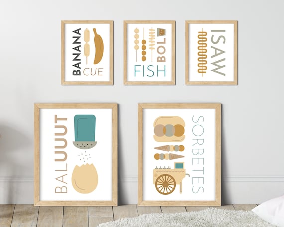 Filipino Street Food Art Prints: Philippines Wall Decor (Set of 6) (PDF)