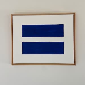 Cobalt Blue | White Oil Painting 6 - Original Oil painting & framed
