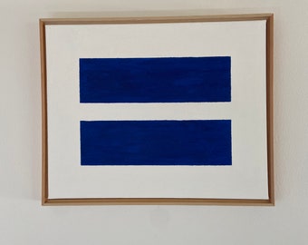 Cobalt Blue Rectangles Oil Painting | Framed Modern Art