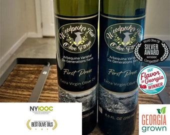 EVOO 2 flaskor av vår guldcertifierade förstapress
