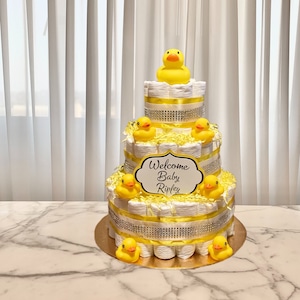 Baby Shower Gift-Baby Girl Elegant Bling Yellow and Orange Round Diaper Cake