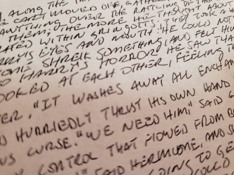 Harry Potter handwritten book script with Harry Ron and | Etsy