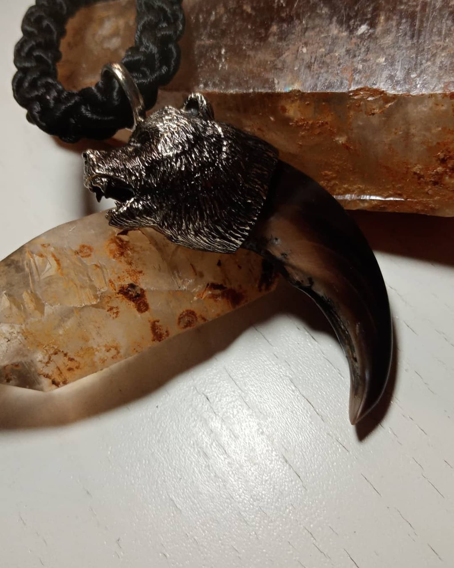 Real Bear claw necklace pendant bronze Etsy